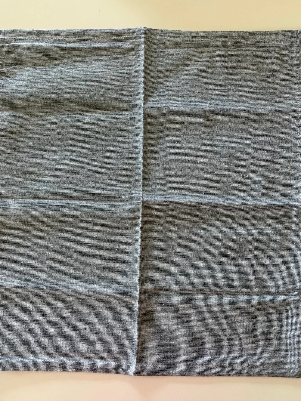 Set of 8 Gray/Navy Linen Napkins - Neutral Table Linens